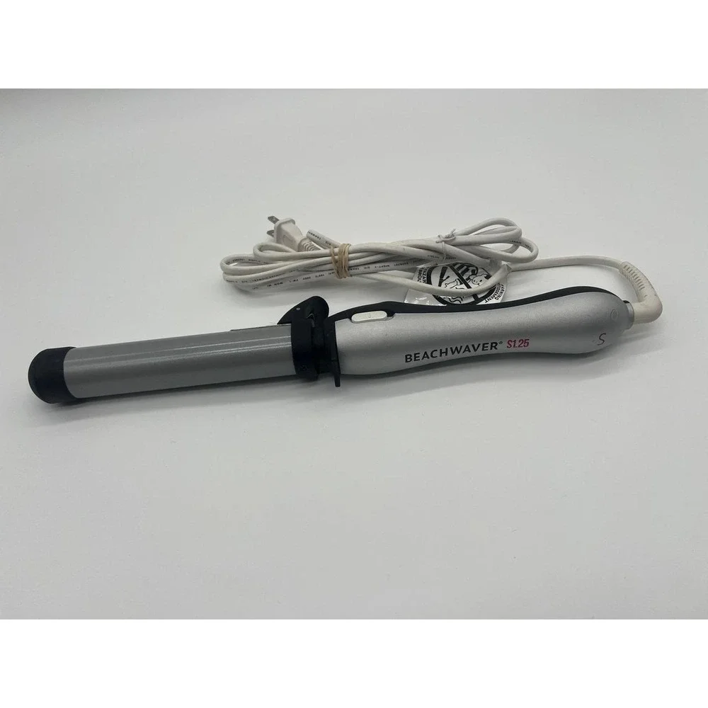 Beachwaver S1.25 Rotating Curling Iron Black Silver VGUC
